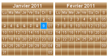 T�l�charger le mod�le de calendrier